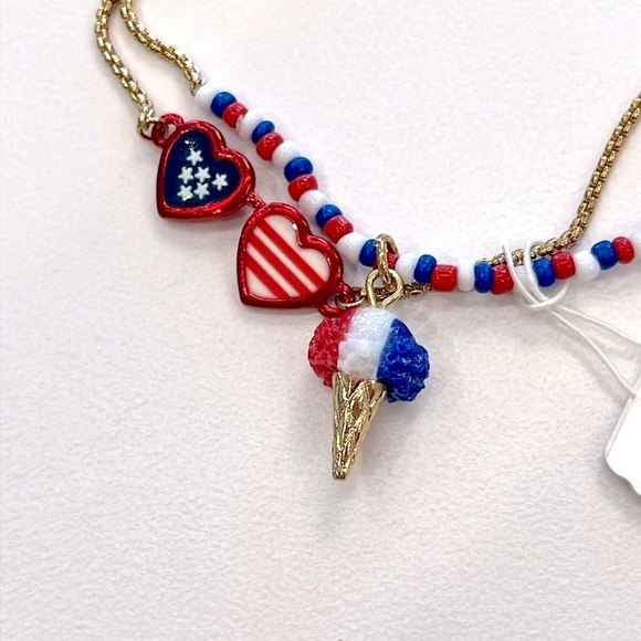Brand New Betsey Johnson Set of 2 Patriotic 4th of July Bracelets Ice Cream Cone - Picture 12 of 13